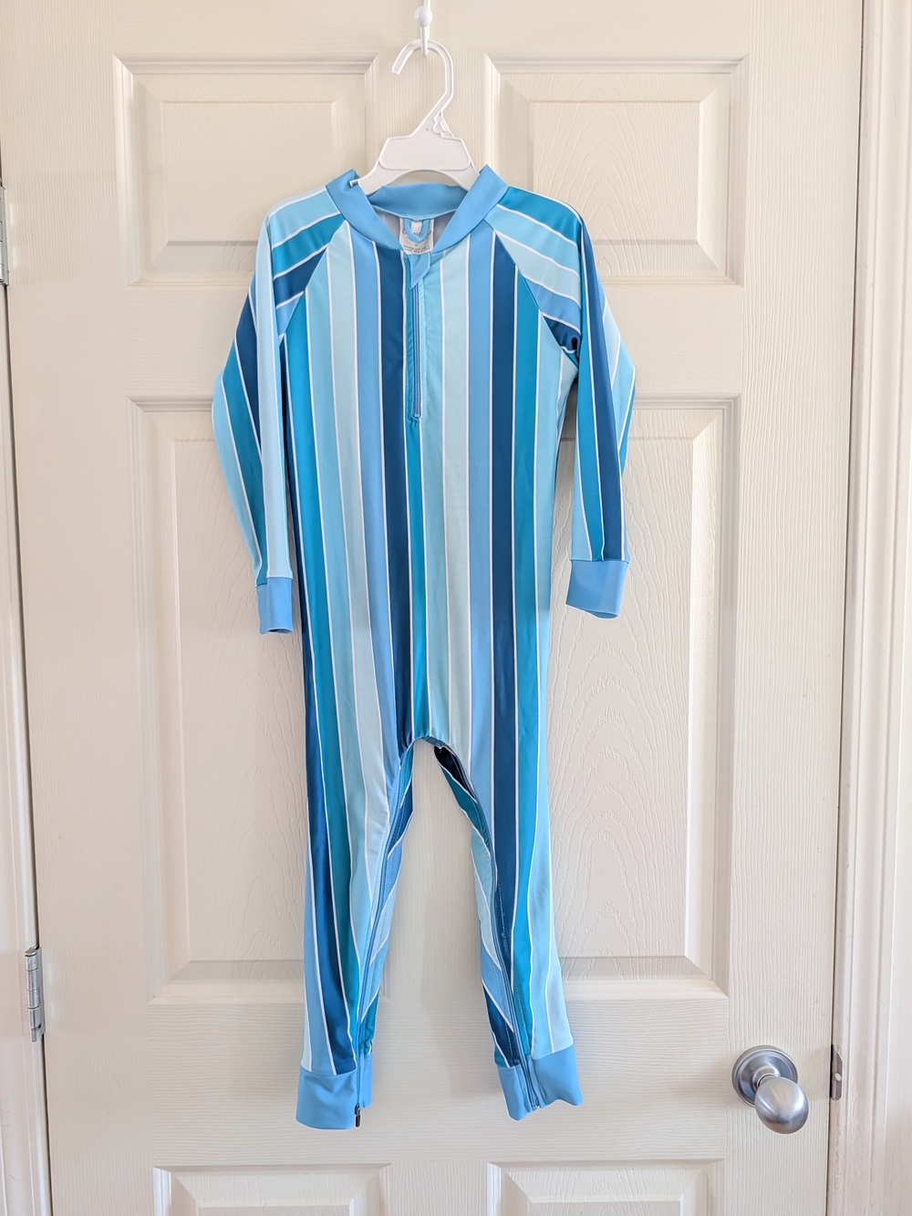 Honeysuckle 4T Kids Swimsuit Full Coverage Rashgaurd Long Sleeve Blue Stripes